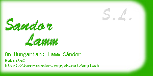 sandor lamm business card